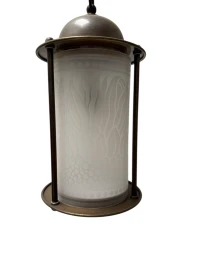 Patinated Brass Arts & Crafts Art Nouveau Lantern, 1900s